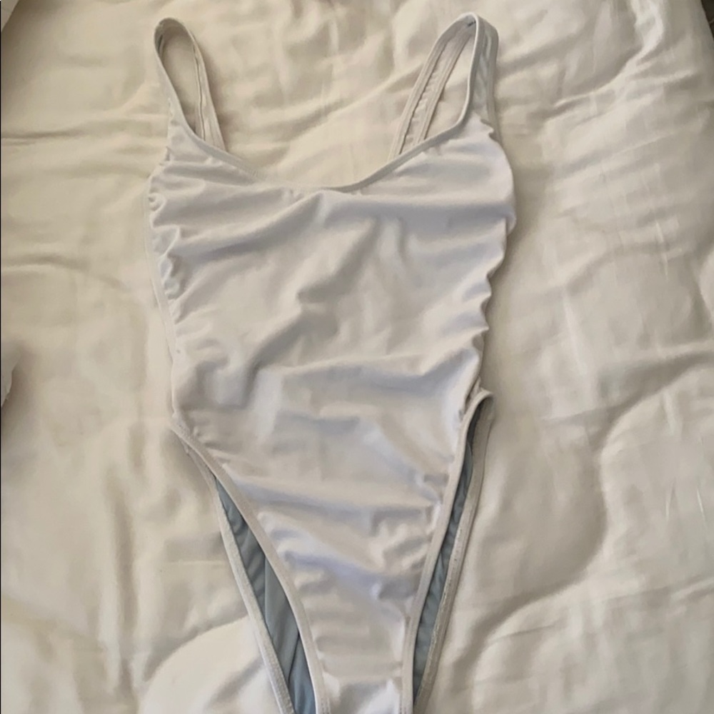 One piece white bikini